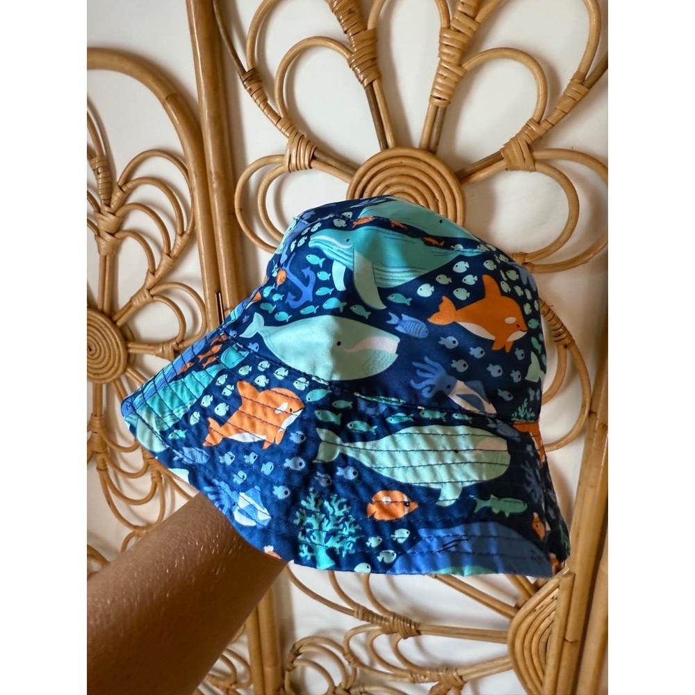 UV SKINZ‎ Bucket Hat Dark Blue Marine Life Underwater Animal Print